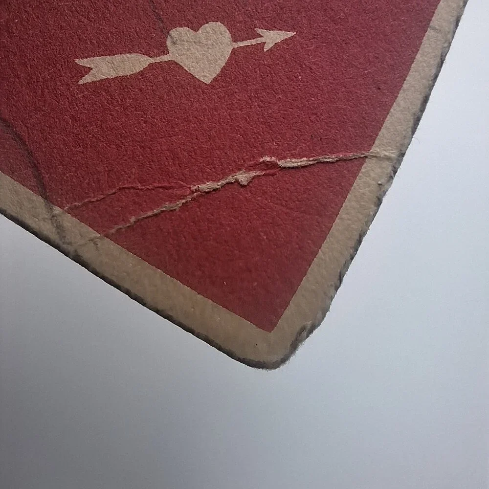 Vintage Valentine Heart Shaped Greeting Card Child Writing‎ Art Deco Era